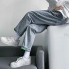 Tag Embroidered Straight-fit Jeans
