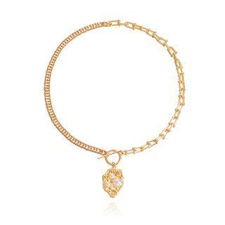 Alloy Faux Pearl Pendant Alloy Necklace Gold - One Size