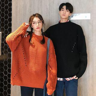 Couple Matching Pointelle Knit Sweater
