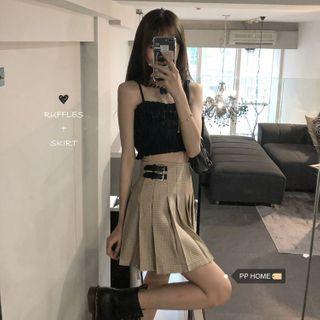Set: Cropped Camisole + Pleated Skirt