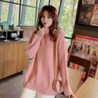 Mock Neck Loose Plain Sweater