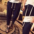 Drawstring Cropped Tapered Pants