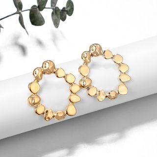 Alloy Bead Hoop Earring 6864 - One Size