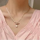 Freshwater Pearl Pendant Necklace Gold Plated - As Shown In Figure - One Size