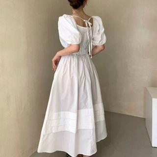 Puff Sleeve Square Neck Maxi Dress