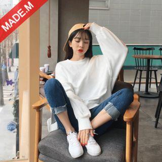 Slit-hem Oversized Sweatshirt