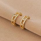 Rhinestone Ear Cuff 1 Pair - Qr-268 - Gold - One Size