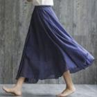 Plain Midi Linen Skirt
