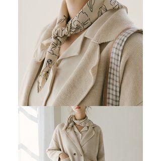 Floral Square Scarf Ivory - One Size