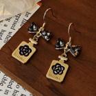 Rhinestone Bow Drop Earring 1 Pair - 1881 - Gold - One Size