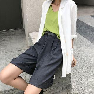 Cuffed Wide-leg Shorts