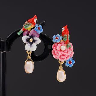 Pearl Parrot Earring Gold - One Size
