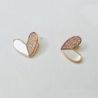 Heart Stud Earring 1 Pair - Gold Plating - As Shown In Figure - One Size