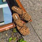 Plain / Leopard Strappy Wedge Sandals