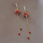 Lantern Alloy Fringed Earring 1 Pair - Red - One Size
