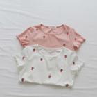 Embroider Strawberry Short-sleeved Top