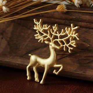 Alloy Christmas Deer Brooch As Shown In Figure - One Size