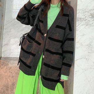 Striped Oversize Knit Cardigan