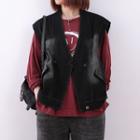 Double-breasted Denim Vest Black - One Size