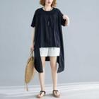 Ruched Dip-back Short-sleeve T-shirt