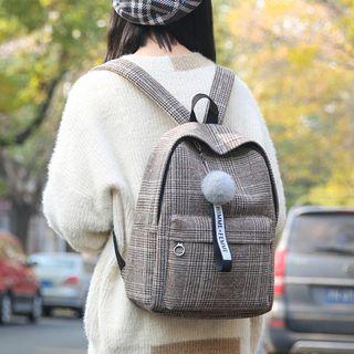 Furry Ball Accent Backpack