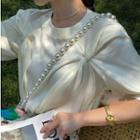 Short-sleeve Twisted Satin T-shirt