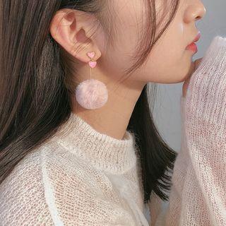 925 Sterling Silver Heart Bobble Dangle Earring