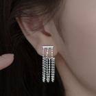 Layered Chain Sterling Silver Fringed Earring