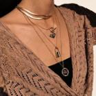 Layered Chain Necklace 1419 - Gold - One Size