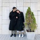 Couple Wool Blend Coat With Sash Black - One Size