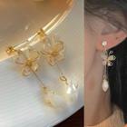 Faux Pearl Drop Earring 1 Pair - 1562a - Off-white - One Size