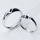 925 Sterling Silver Couple Matching Heart Ring