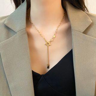 Alloy Star Pendant Necklace 01 - Gold - One Size