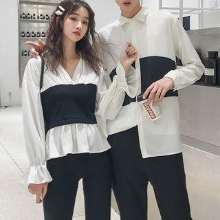 Couple Matching Two-tone Shirt / Top