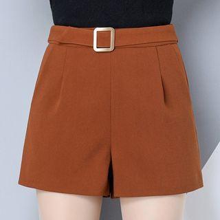 High-waist Buckled Dress Shorts