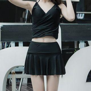 Set: V-neck Tankini + Skirt