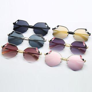 Half Rim Geometric Sunglasses