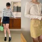 Flap H-line Miniskirt