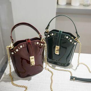 Chain Strap Patent Bucket Bag