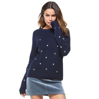 Star Embroidered Sweater