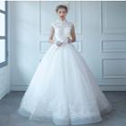 Stand Collar Wedding Ball Gown