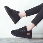 Applique Fleece-lining Lace-up Sneakers