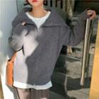Long-sleeve Knit Half-zip Top