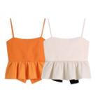 Bow Flowy Cropped Camisole Top