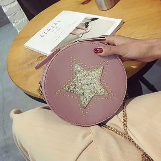 Sequined Star Chain Strap Crossbody Bag