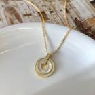 925 Sterling Silver Pendant Necklace A382a - Gold - One Size
