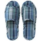 Organic Cotton Madras Check Room Sandals Open Toe (m) 1 Pair