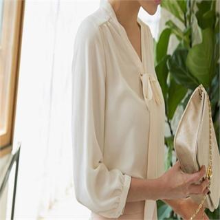 Bow-accent Chiffon Blouse