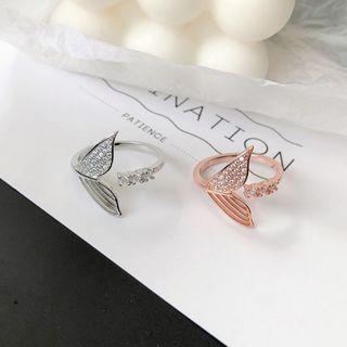 Mermaid Tail Rhinestone Sterling Silver Ring