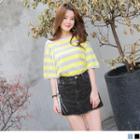 Tassel Trim Denim Skort
